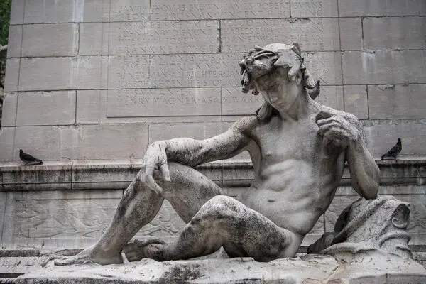 Resting Warrior – Outdoor Marble Statue