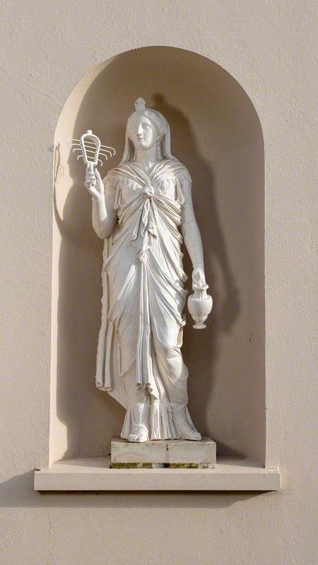 Classical Goddess with Torch and Urn – Wall Niche Statue